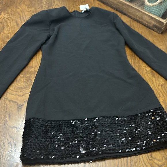 BNWT ZARA Black Dress with Sequin Hem - Picture 2 of 10